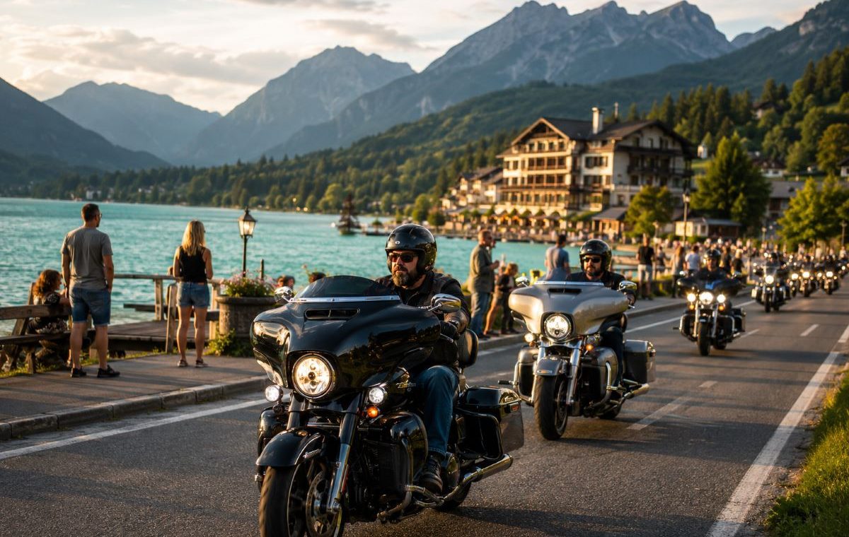 European Bike Week am Faaker See (KI, Symbolbild)