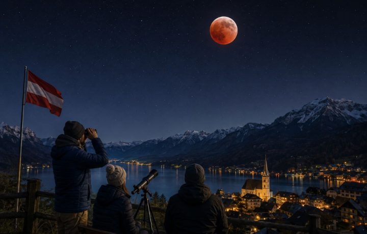 Mondfinsternis in Österreich ( KI, Symbolbild)
